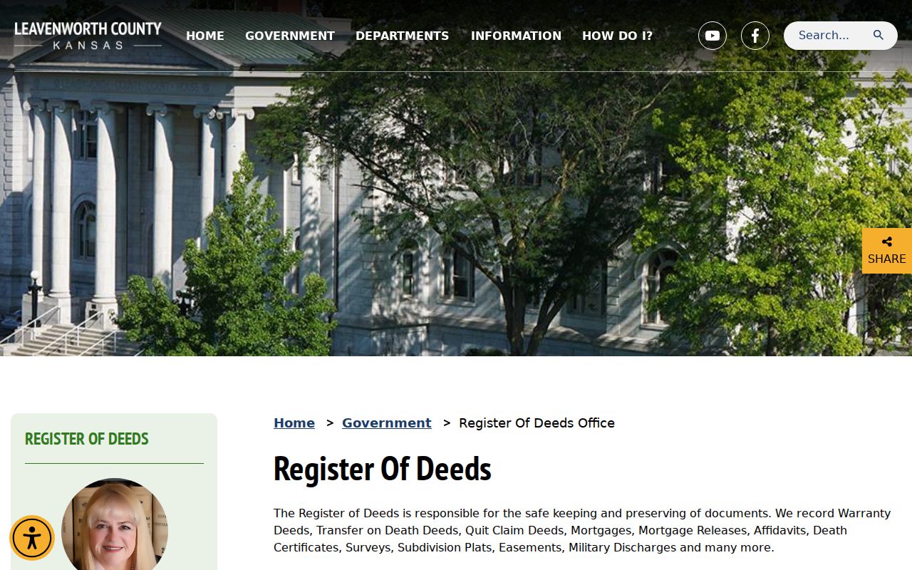 Leavenworth residents directory Register of Deeds office