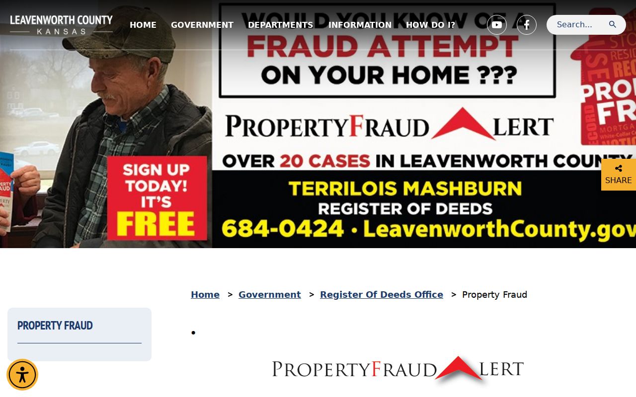 Leavenworth County Property Fraud Alert subscription information