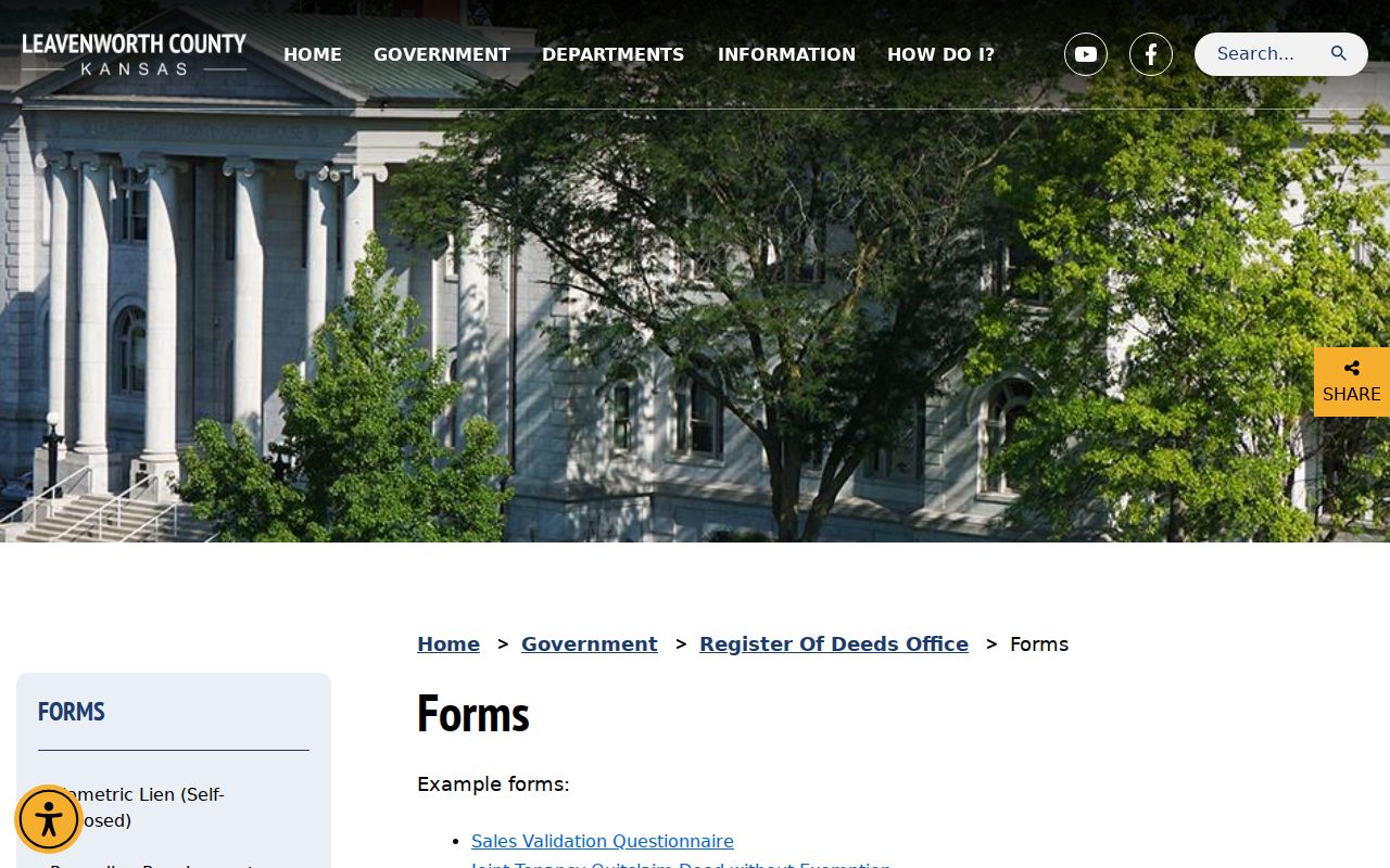Leavenworth County Register of Deeds forms for property transfers