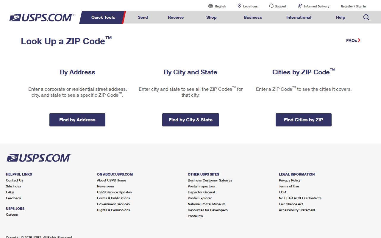 Leavenworth ZIP code directory USPS lookup form